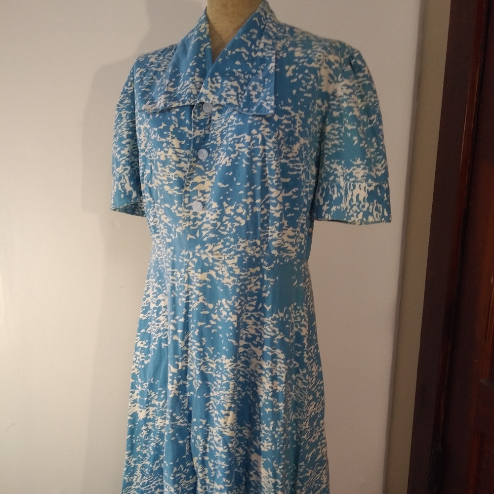 Vintage collared midi dress L